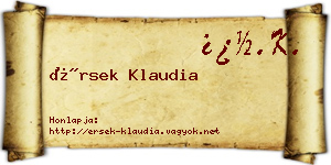 Érsek Klaudia névjegykártya