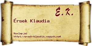 Érsek Klaudia névjegykártya